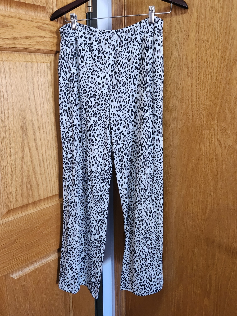 Soma Black & White Wide-Leg Leopard Print Pants